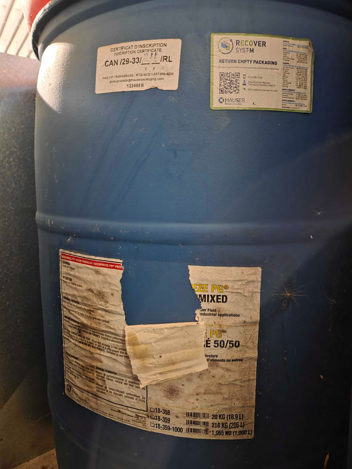 Propylene Glycol 50/50 55G (208 Litre Barrel)