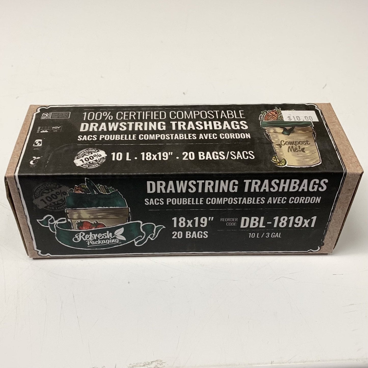 Compostable Drawstring Trash Bags - Refresh Packaging - AgriTech North