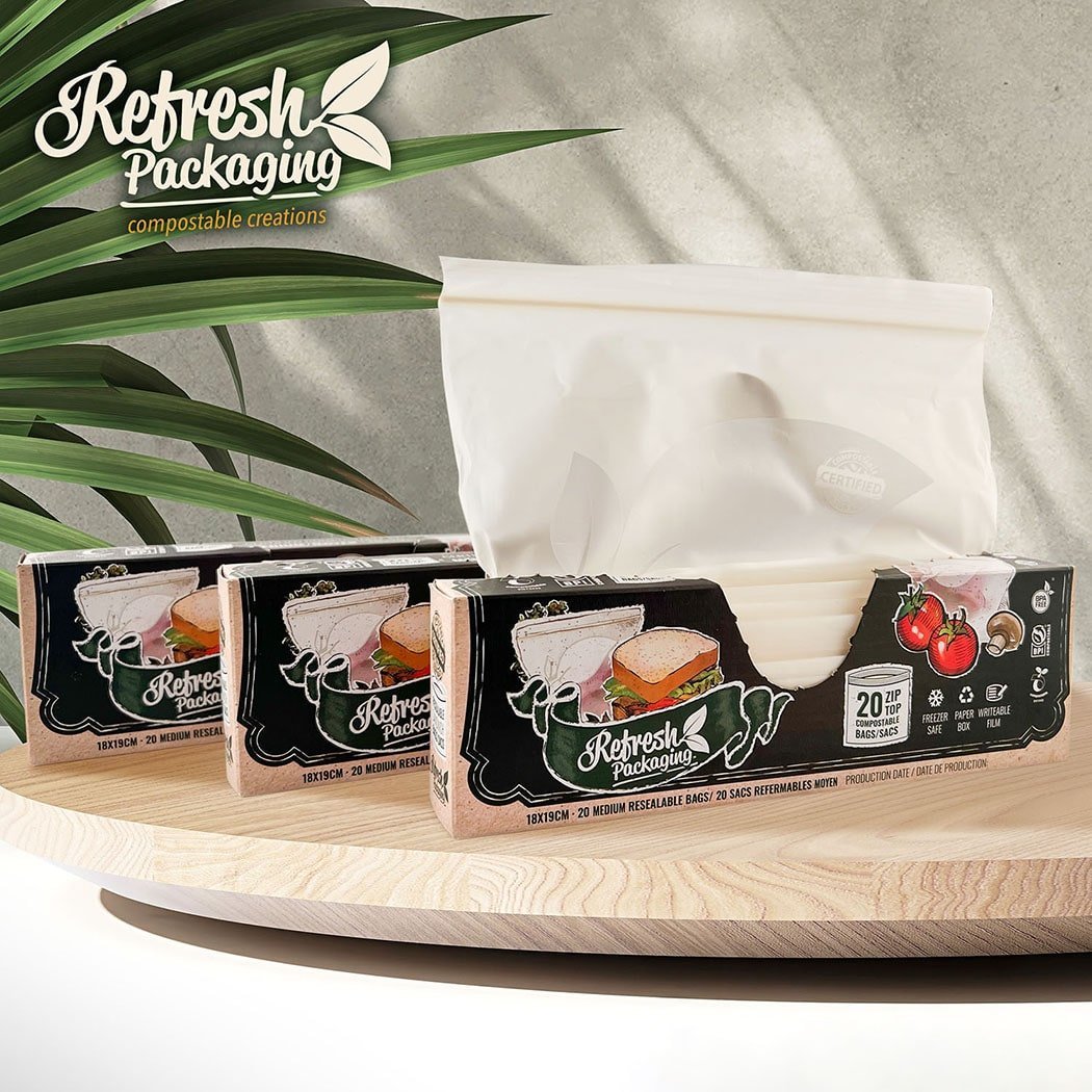 Compostable Zip - Top Bags - Refresh Packaging - AgriTech North