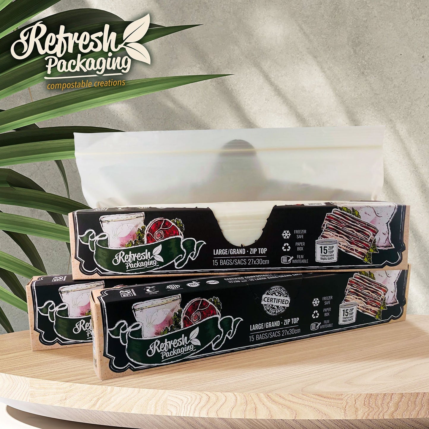 Compostable Zip - Top Bags - Refresh Packaging - AgriTech North