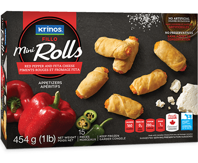 Mini Fillo Rolls - Red Pepper & Feta | Krinos