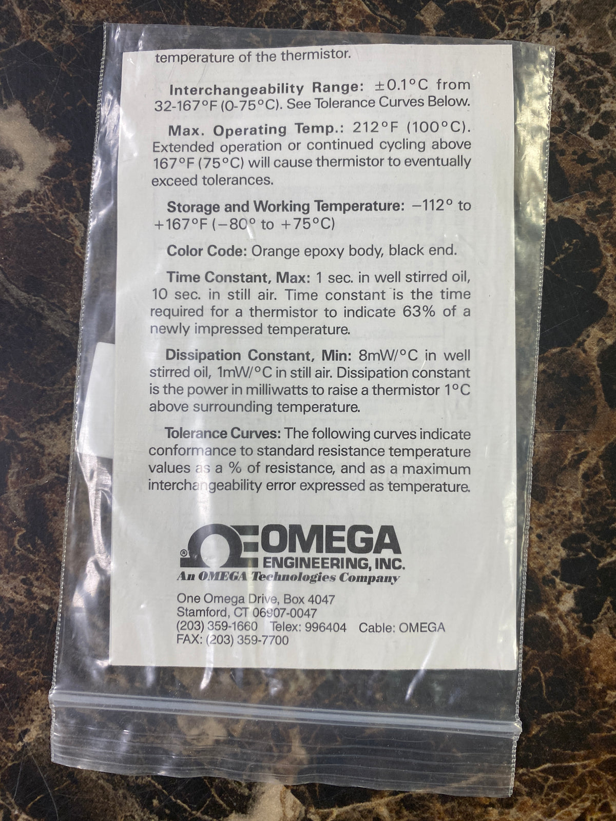 Omega Precision Thermistor Element 44030