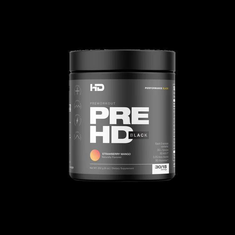 Pre HD Black Preworkout Powder - 283g (10oz) - HD Muscle - AgriTech North