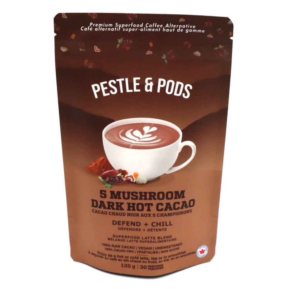 Latte Mix - 5 Mushroom Dark Hot Cacao - Pestle and Pods - AgriTech North