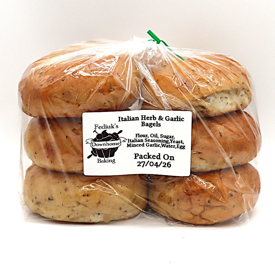Bagels - Italian Herb & Garlic - 6 Pack