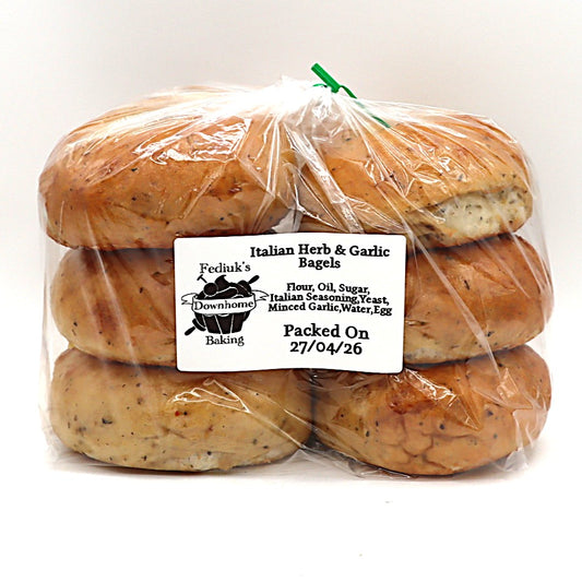 Bagels - Italian Herb & Garlic - 6 Pack