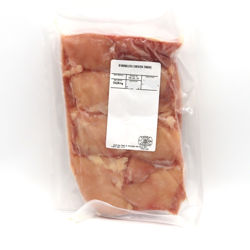 Chicken - Thigh - Boneless - 8pk - Sunrise by Sunrise Meat & Sausage — Meats — 🥩 PRODUCT PROCESSING & ORIGIN • Processed b...