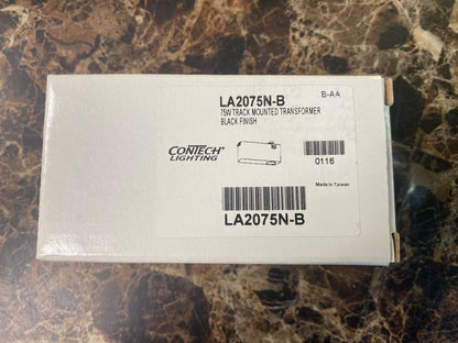 CON-TECH LIGHTING LA2075B 75W Track Mounted Transformer - Black Finish