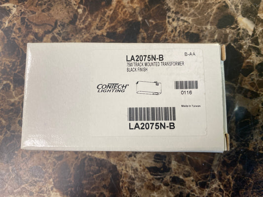 CON-TECH LIGHTING LA2075B 75W Track Mounted Transformer - Black Finish