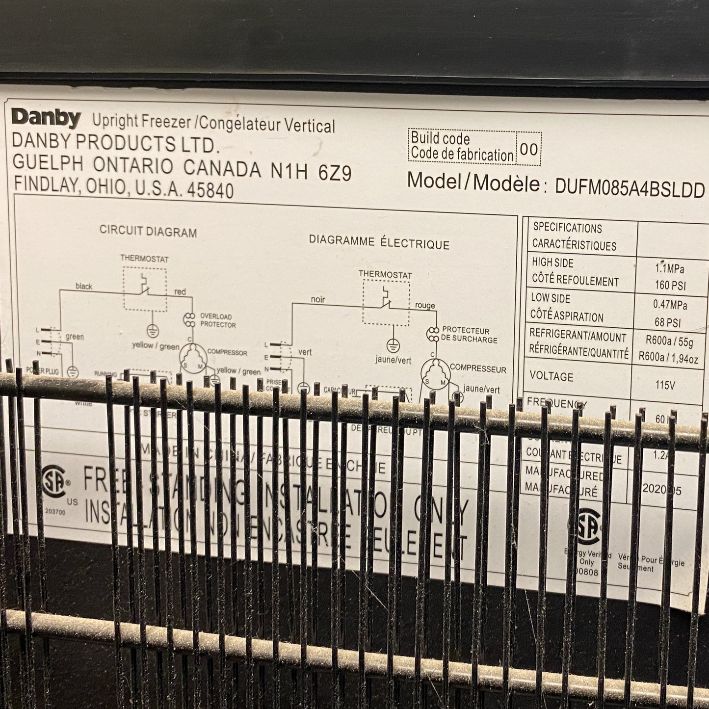Danby Designer 8.5 cu. ft. Upright Freezer - (USED)