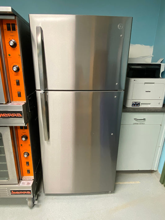 GE Top Freezer Refrigerator Stainless Steel (USED)