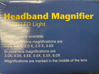 Headband Magnifier with LED Light