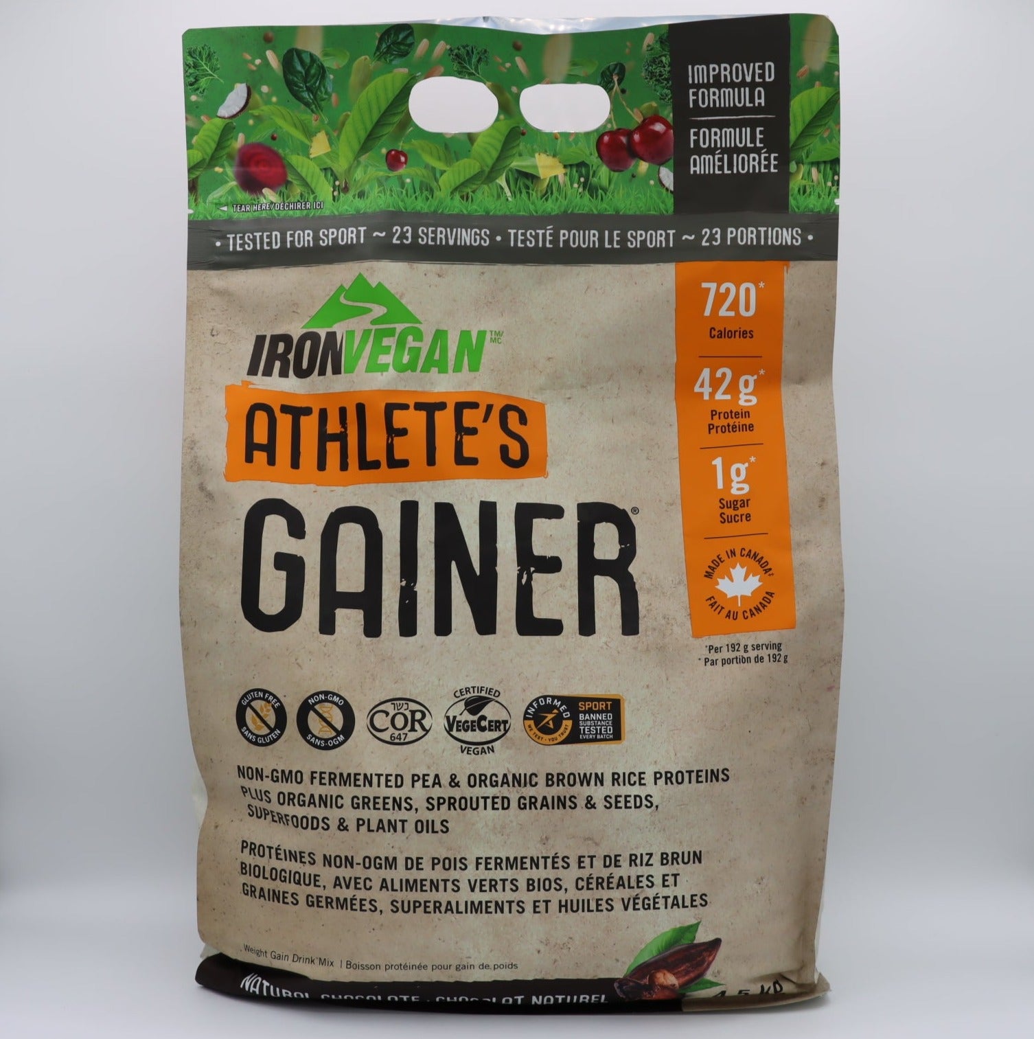 Iron Vegan Athlete's Gainer Protein Drink Mix