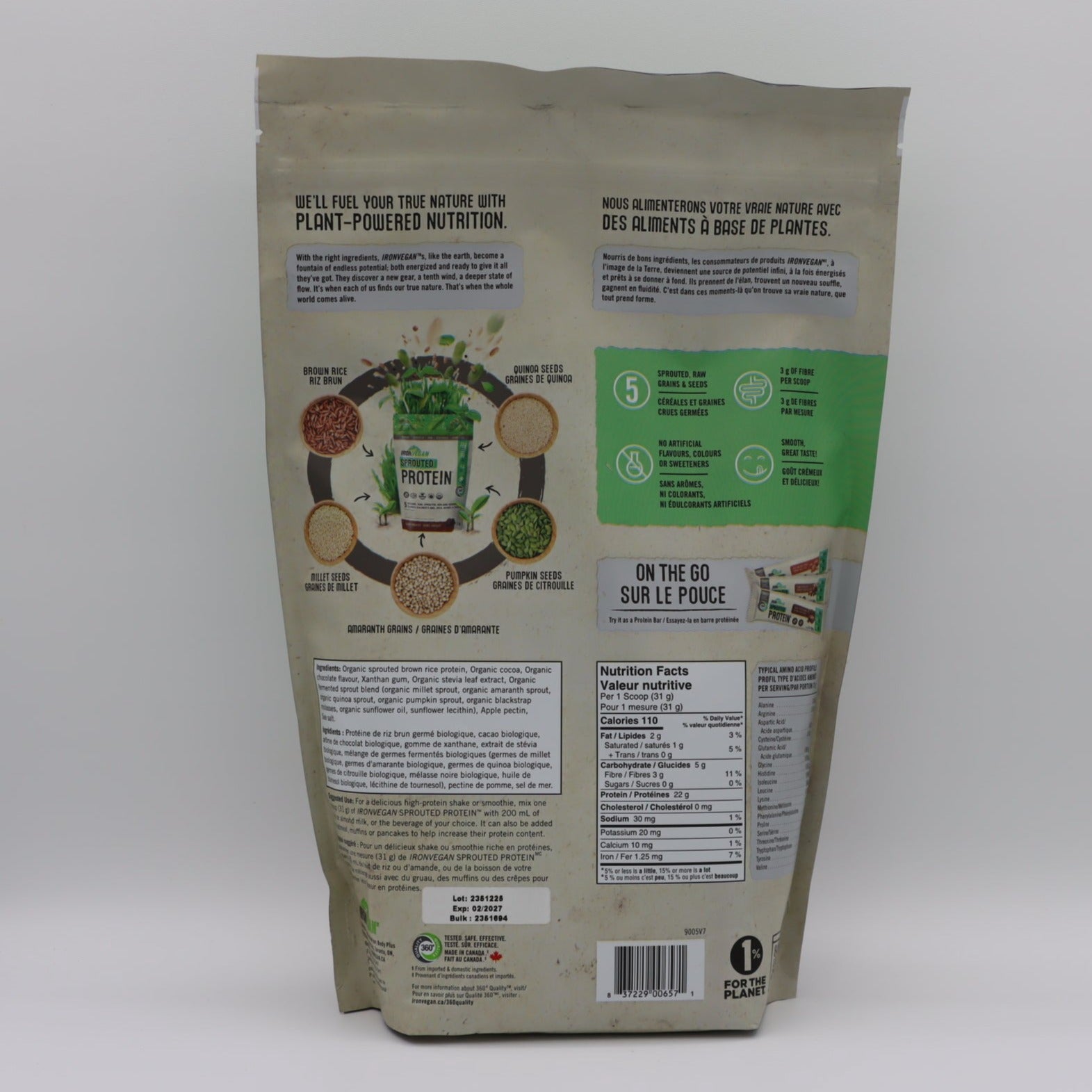 Iron Vegan Sprouted Protein Drink Mix