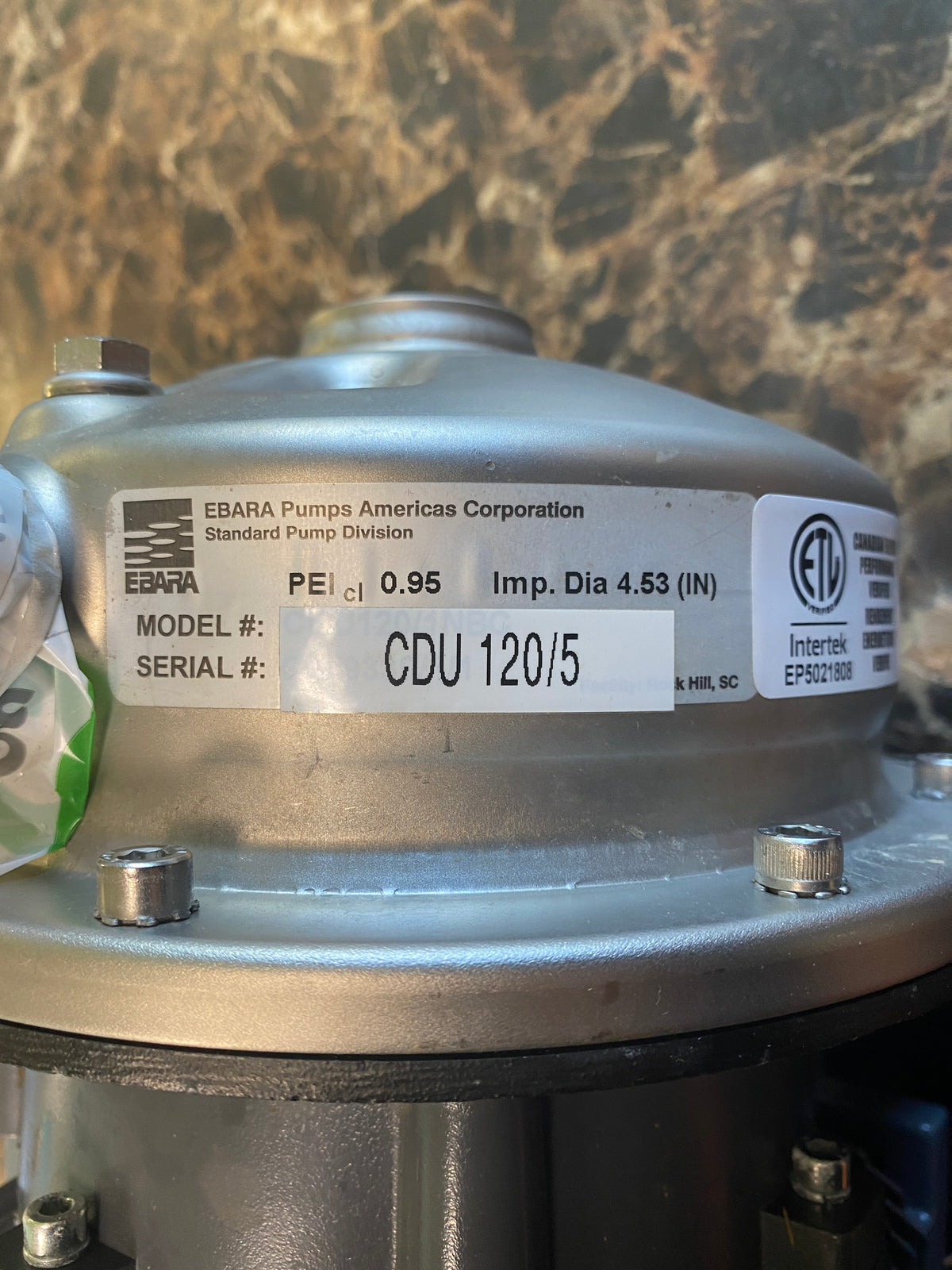 Stainless Steel Centrifugal Pump - Ebara CDU 120/5