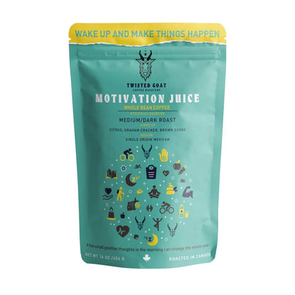Motivation Juice - Whole Bean Coffee - Med-Dark Roast - 1lb
