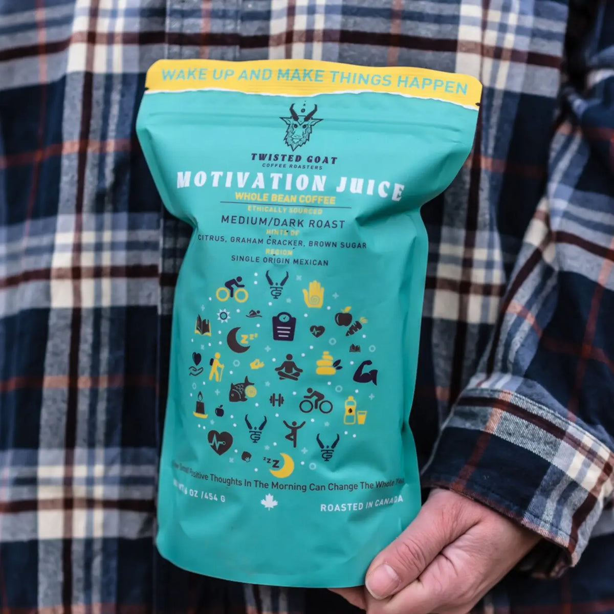 Motivation Juice - Whole Bean Coffee - Med-Dark Roast - 1lb