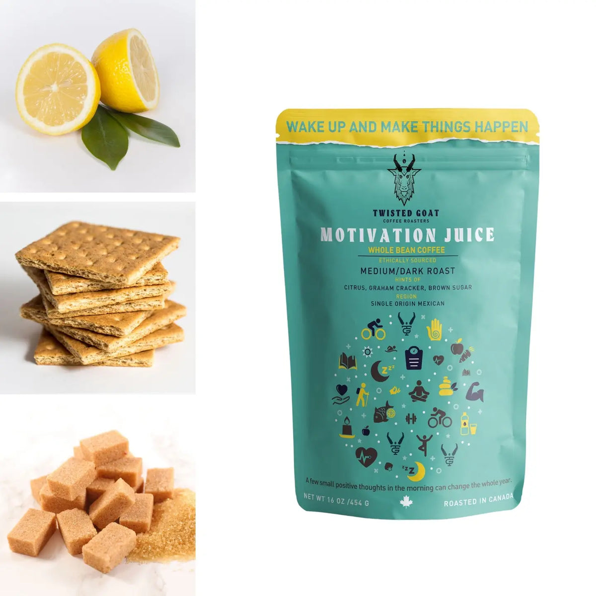 Motivation Juice - Whole Bean Coffee - Med-Dark Roast - 1lb