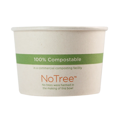 No Tree Paper Bowls with Bio Lining & Kraft Paper Lids