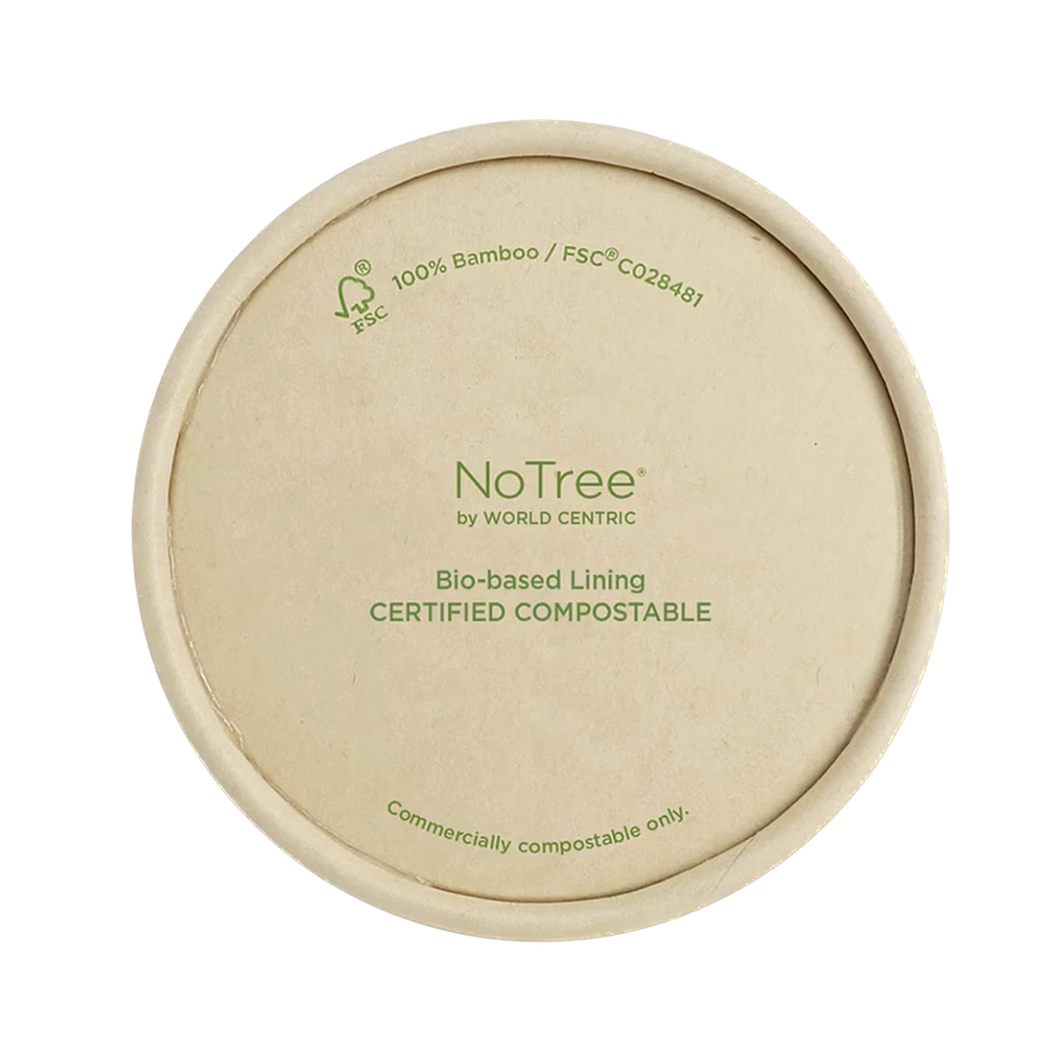 No Tree Paper Bowls with Bio Lining & Kraft Paper Lids