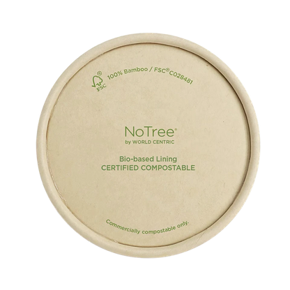 No Tree Paper Bowls with Bio Lining & Kraft Paper Lids