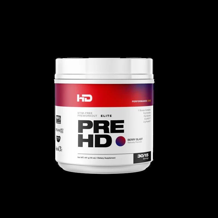 PreHD ELITE Stim-Free Preworkout Powder - 455g 16oz