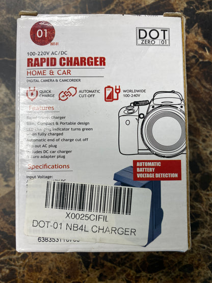 DOT Zero 01 Rapid Charger Home and Car - Digital Camera and Camcorder