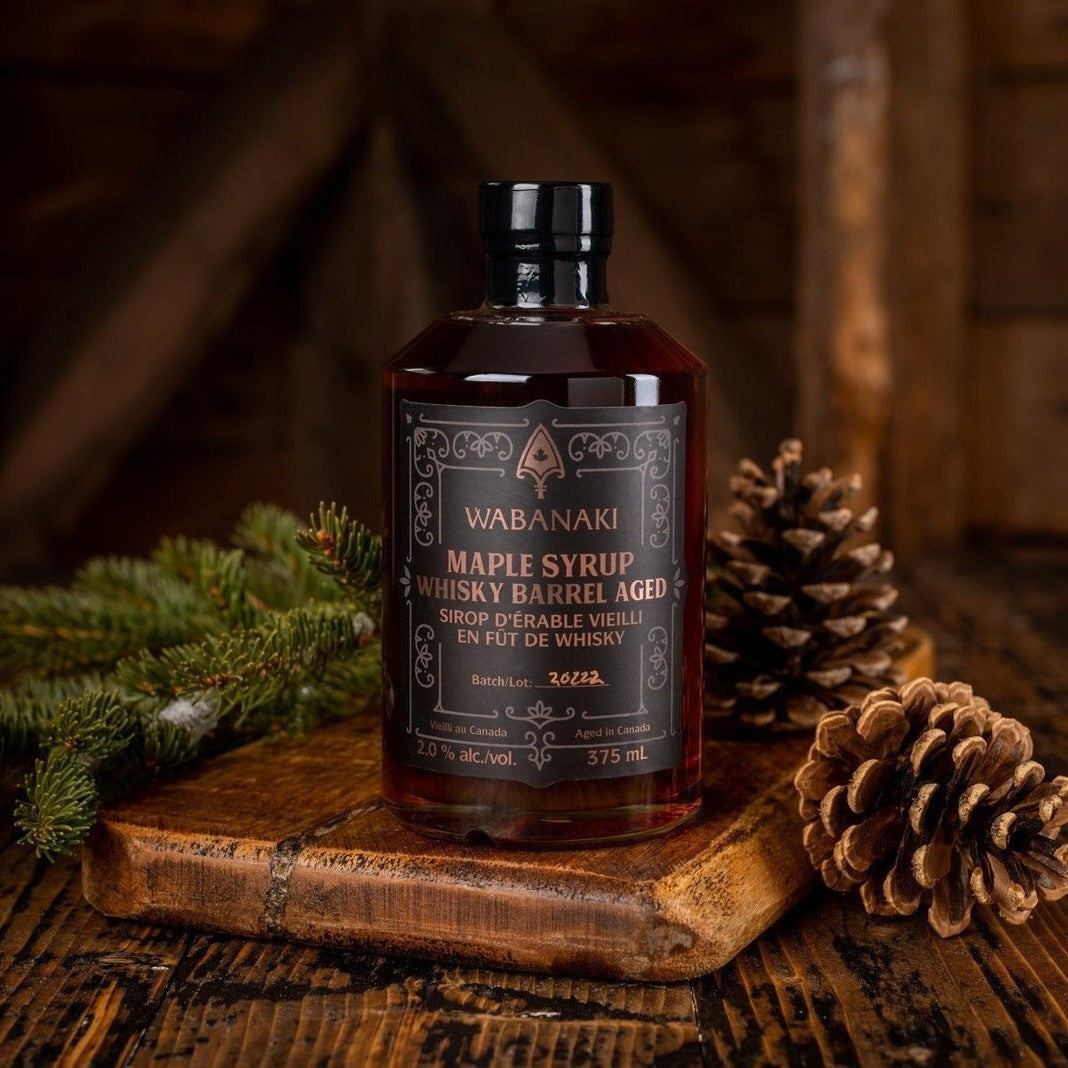 Maple Syrup - Barrel Aged Whiskey by Wabanaki Maple — Condiments — Enriched with the smoky flavours of wood and rye whiske...