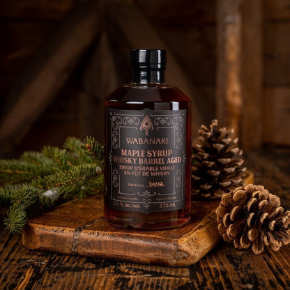 Maple Syrup - Barrel Aged Whiskey by Wabanaki Maple — Condiments — Enriched with the smoky flavours of wood and rye whiske...