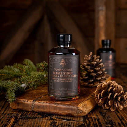 Maple Syrup - Barrel Aged Whiskey by Wabanaki Maple — Condiments — Enriched with the smoky flavours of wood and rye whiske...
