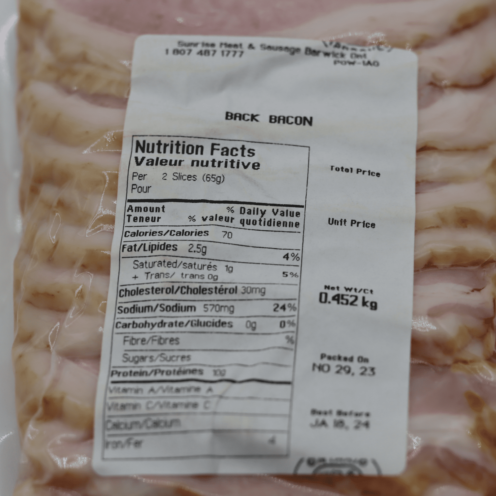 Bacon - Sunrise Meat & Sausage - AgriTech North
