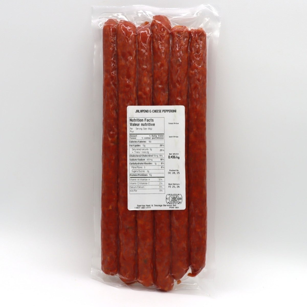 Beef/Pork - Pepperettes - Jalapeno & Cheese Peppernoi - Sunrise | Sunrise Meat & Sausage