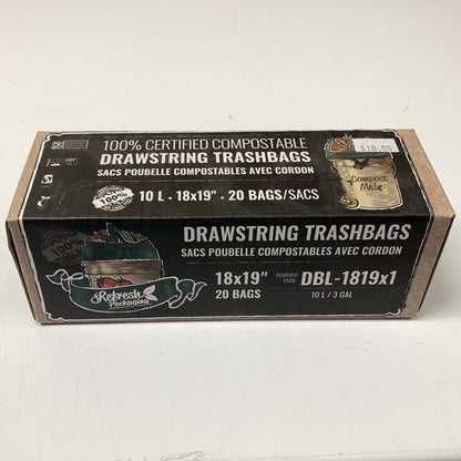 Compostable Drawstring Trash Bags - Refresh Packaging - AgriTech North