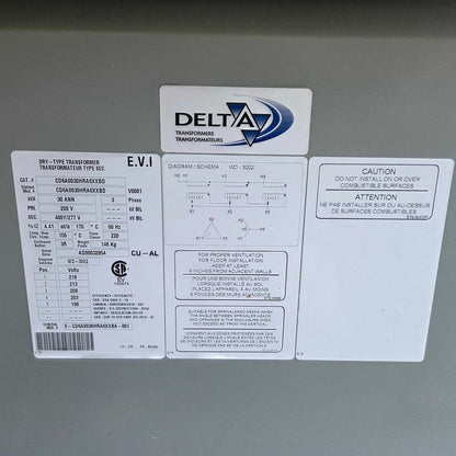 Electrical Transformer 208V - > 480Y/277V (NEW) - Delta Transformers - AgriTech North