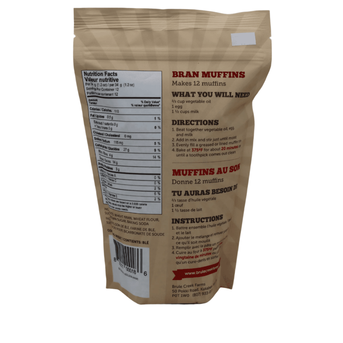 Bran Mix Flour Mix - Bran Muffin Mix - Baking Mixes - Brule Creek Farms