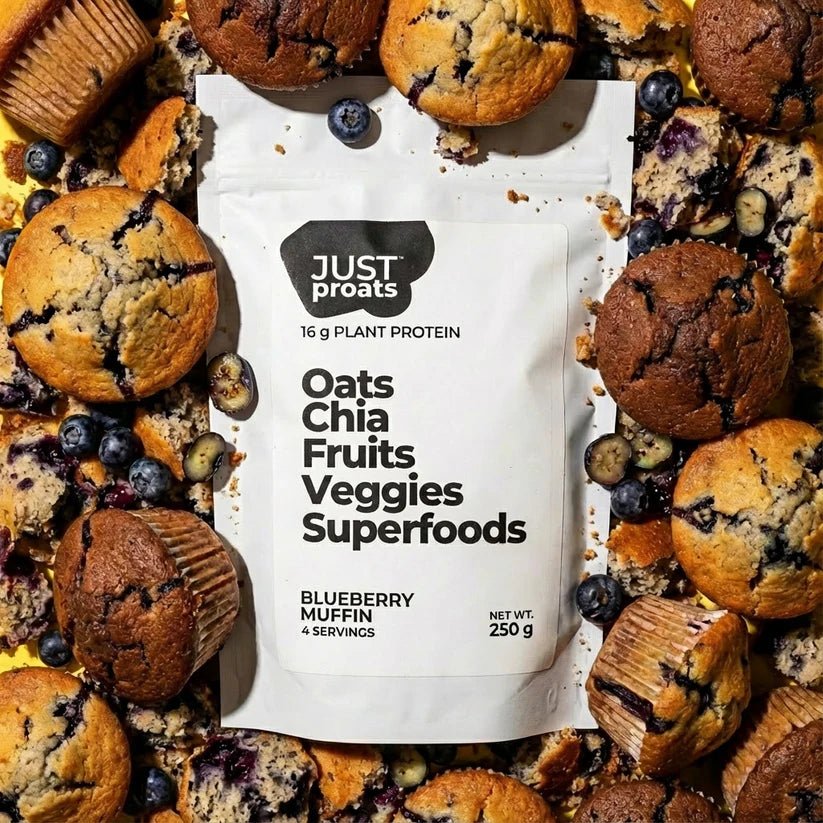 High Protein Oatmeal - Blueberry Muffin | Just Proats
