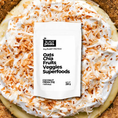 High Protein Oatmeal - Coconut Cream Pie | Just Proats