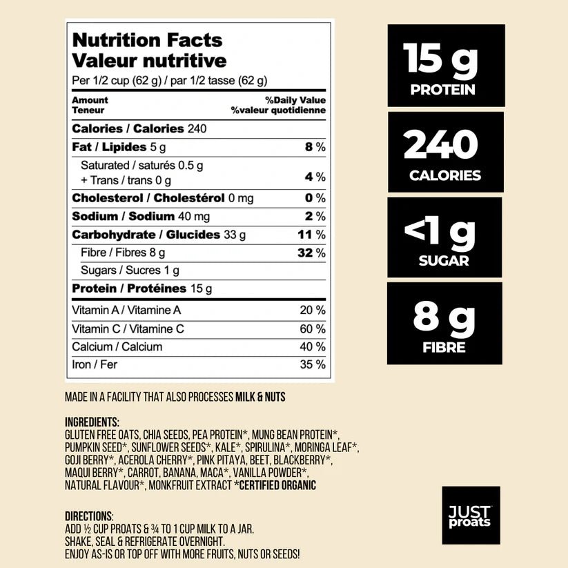 High Protein Oatmeal - Just Proats - AgriTech North