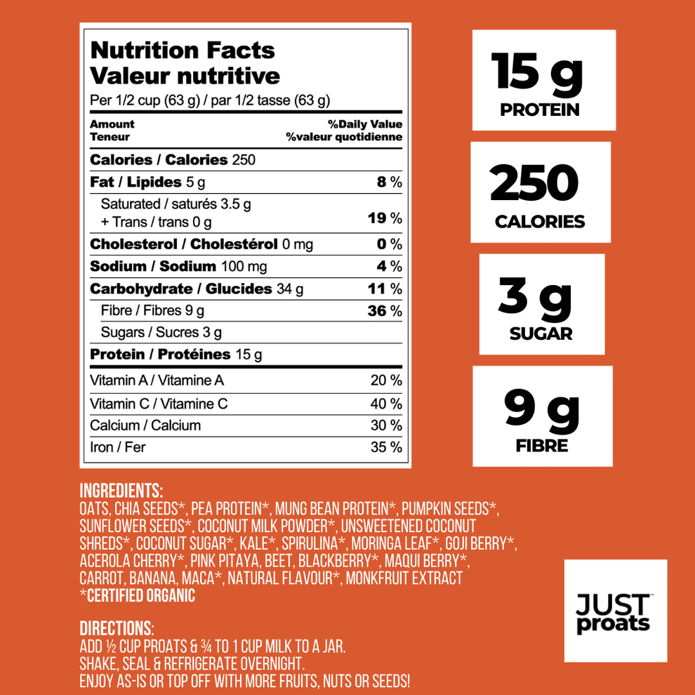 High Protein Oatmeal - Just Proats - AgriTech North