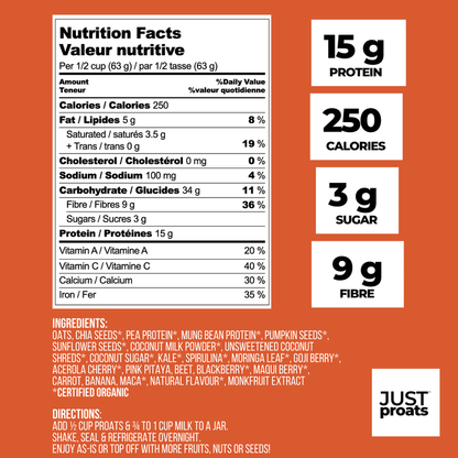 High Protein Oatmeal - Just Proats - AgriTech North