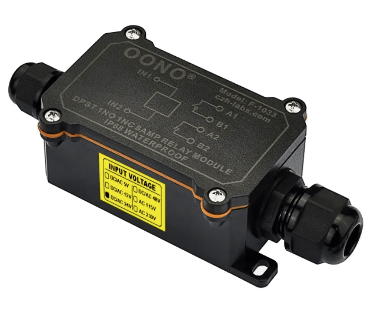 IP68 Waterproof DPST 1NO 1NC 8Amp Power Relay Module (AC/DC 24V) - CZH - Labs - AgriTech North