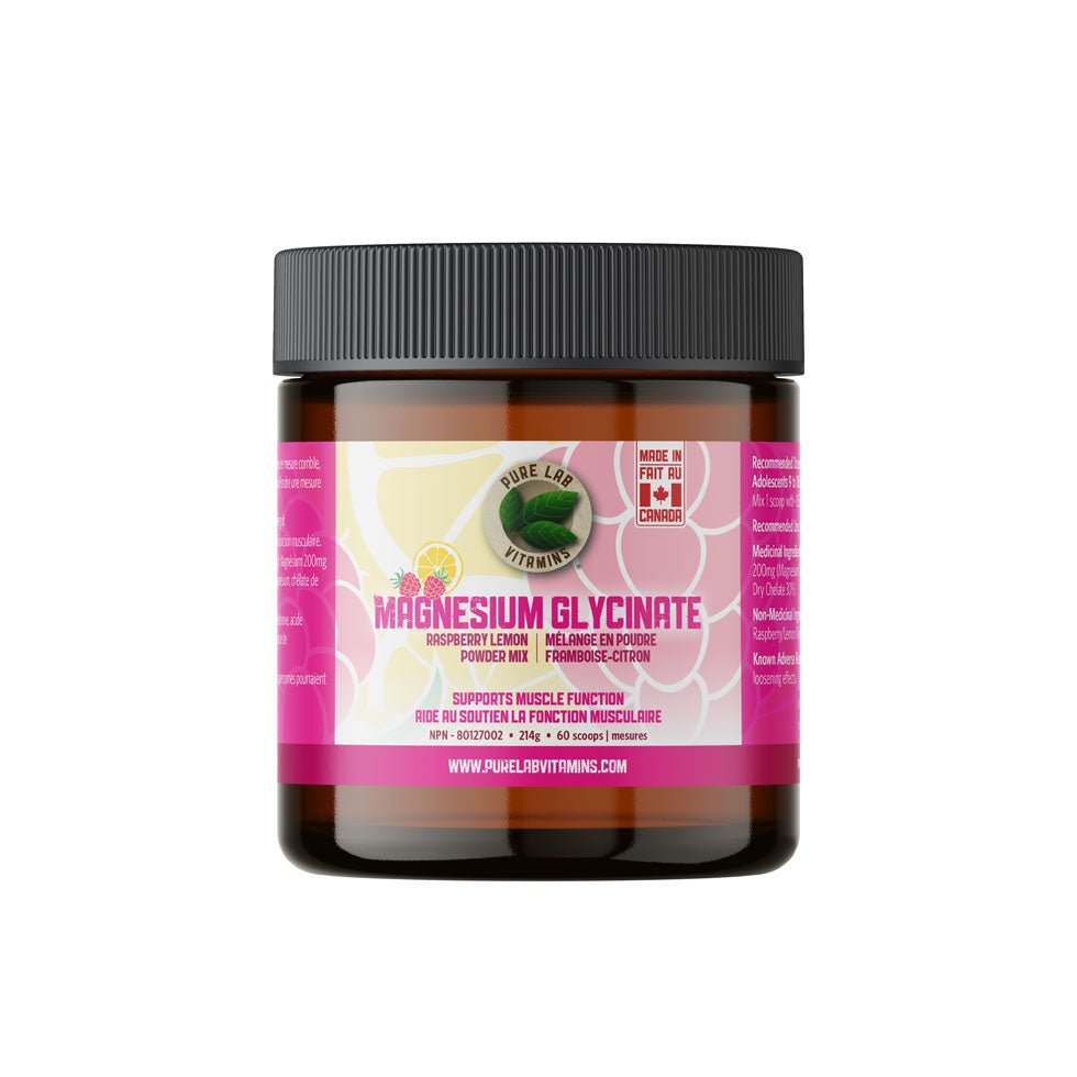 Magnesium Glycinate Raspberry - Lemon Powder Mix 214g | Pure Lab Vitamins