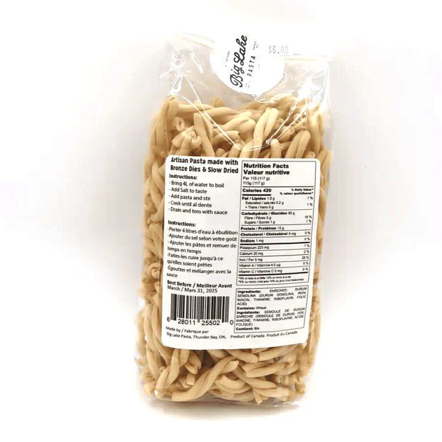 Pasta - Fusilli - Durum Semolina | Big Lake Pasta