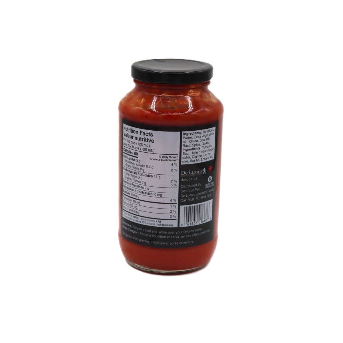 Pasta Sauce - Tomato Basil | De Luca's Specialty Foods